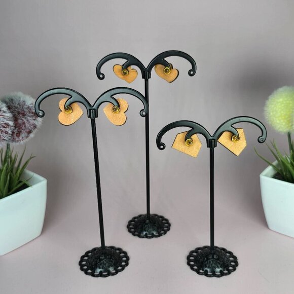 Heart & Envelope Shaped Wooden Earrings Set (NWOT) - Picture 2 of 6